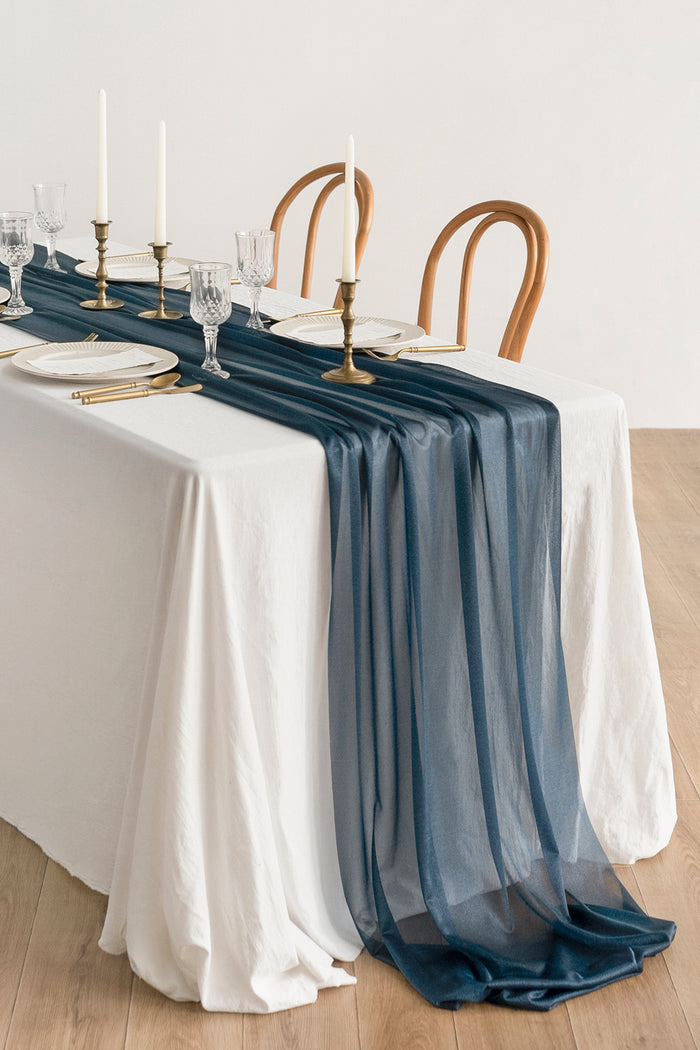 Table Linens in Dusty Rose & Navy - Image 2
