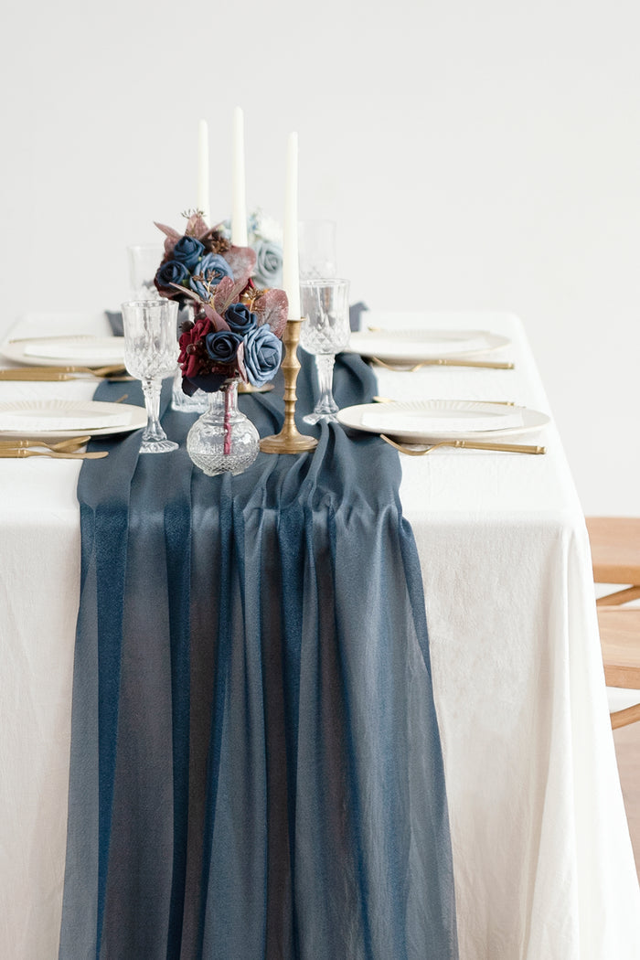 Table Linens in Dusty Rose & Navy - Image 3