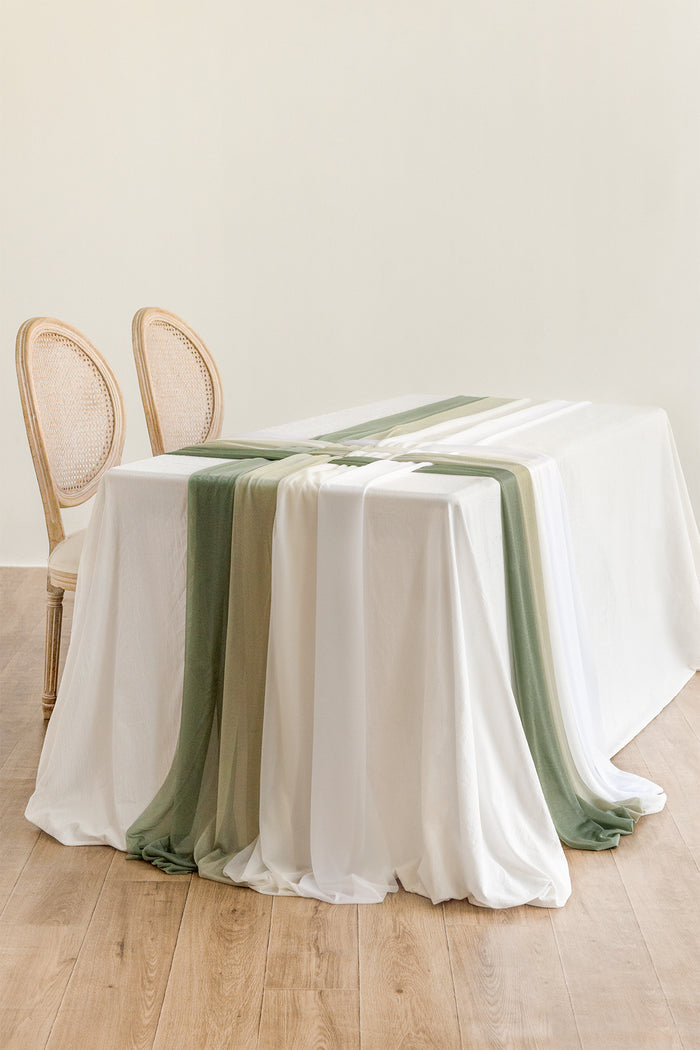 Table linens in White & Sage - Image 5
