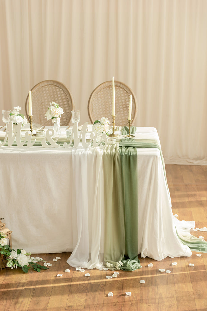 Table linens in White & Sage - Image 7