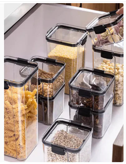 Transparent Plastic Square Kitchen Storage Jar Mimarta