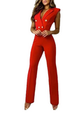 Twist V-Neck Sleeveless Jumpsuit Professional Outfit Mimarta