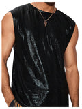 WDIRARA Mens Sheer Mesh Tank Activewear Undershirt Muscle Tee Shirt Gym Workout Tops Black PU Large Mimarta