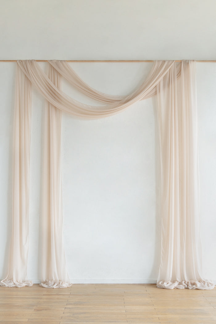 Wedding Arch Drapes in White & Beige - Image 2