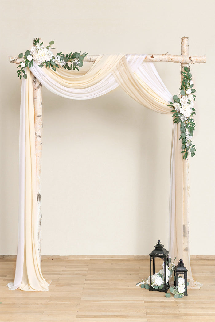 Wedding Arch Drapes in White & Beige - Image 6