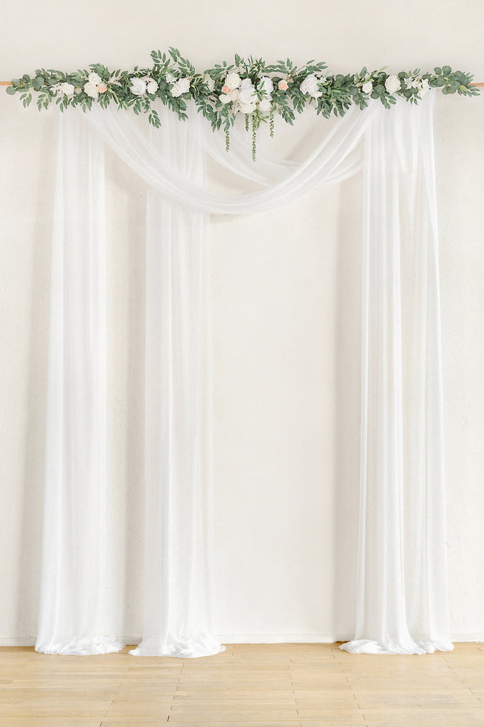 Wedding Arch Drapes in White & Sage - Image 8