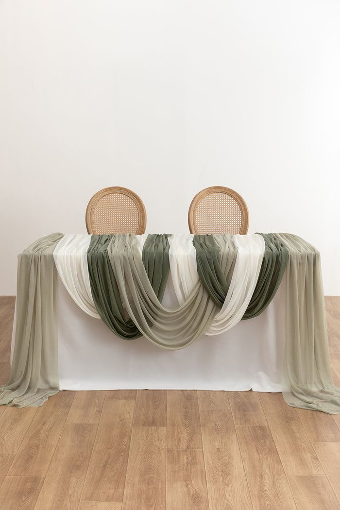 Sheer Wedding Arch Draping 30' w x 20ft - Ombre Colors - Image 2