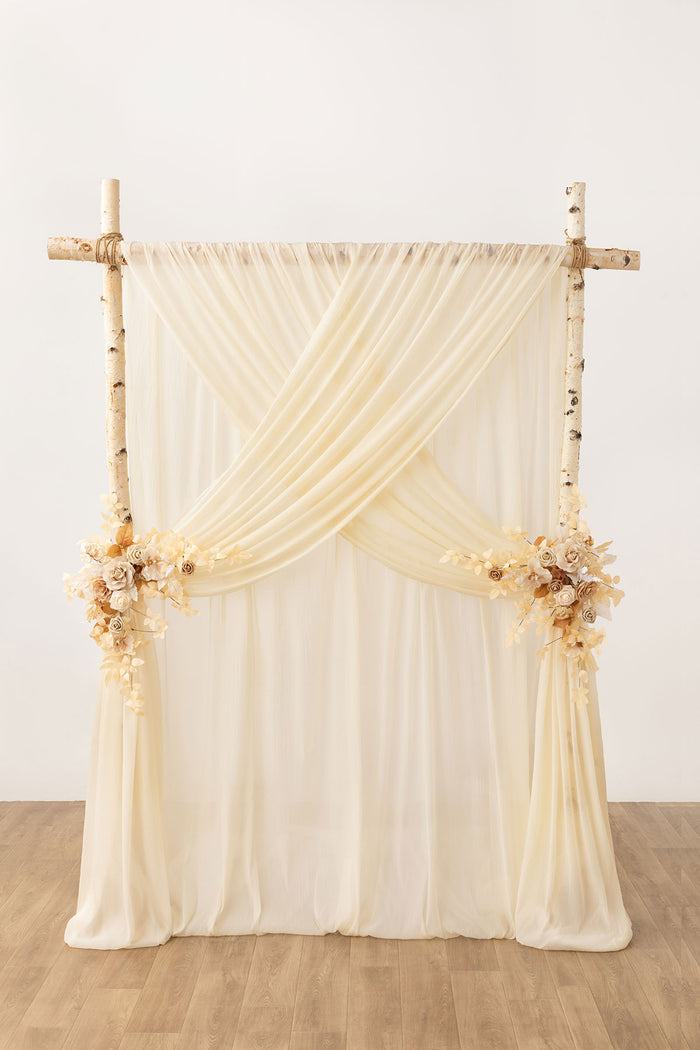 Wedding Backdrop Curtains in Organic Sand Beige Elegance Wedding - Image 2