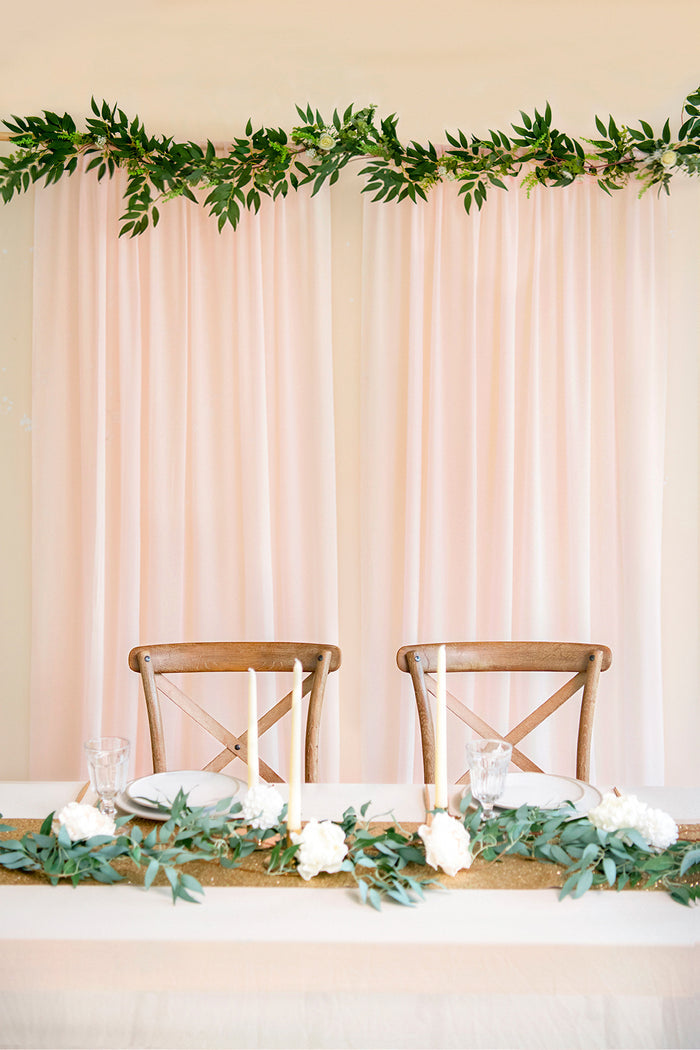 Wedding Backdrops Curtains in Basic Pocket - Blush