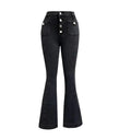 Women's Patchwork Jeans Slim Fit Slimming Stretch Flared Pants Rieworkes