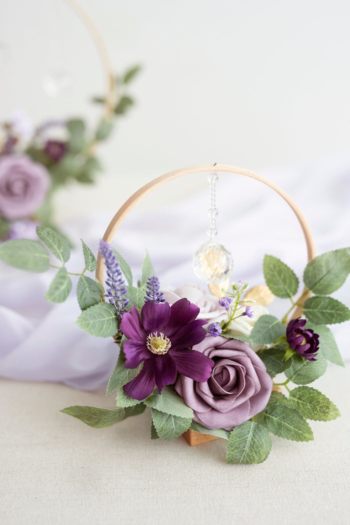 Wreath Hoop Centerpiece Set in Lilac & Gold - Image 2