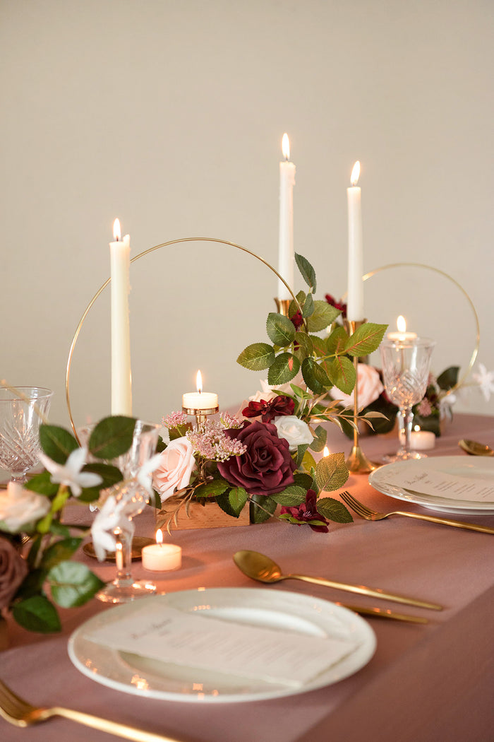 Wreath Hoop Centerpiece Set in Romantic Marsala - Image 2
